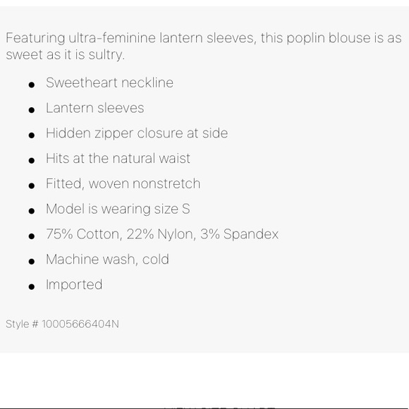 Dynamite Cropped White Sleeve Poplin Blouse - Picture 4 of 7